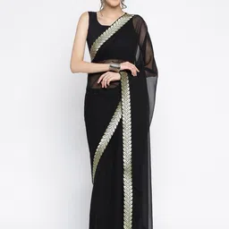 Ambuja International Zari Pure Georgette Saree image 1
