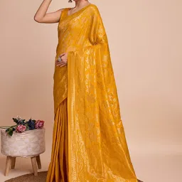 Moda Rapido Woven Design Zari Banarasi Saree With Blouse Piece image 4