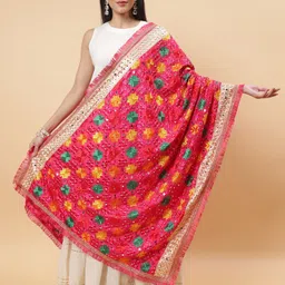 Moda Chales Ethnic Motifs Embroidered Dupatta with Phulkari-picture-31