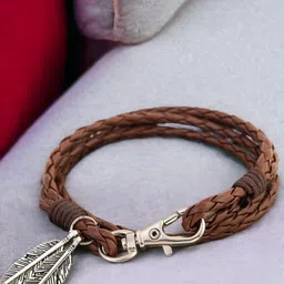 OOMPH Men Leather Multistrand Bracelet-picture-22