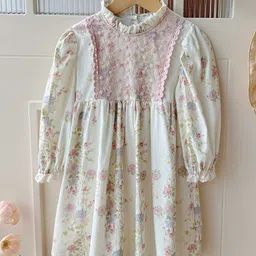 LULU & SKY Floral Print Puff Sleeve A-Line Dress-picture-25