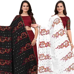 Kemza Pack Of 2 Ethnic Motifs Embroidered Bandhani Dupatta with Mirror Work image 2