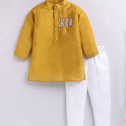 LITTLE COLLARS Boys Solid Silk Kurta with Pyjama-picture-24