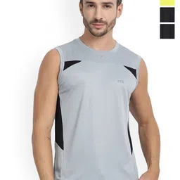 FTX Pack Of 4 Colourblocked Round Neck T-shirts image 1
