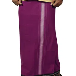 PRAKASAM COTTON Men Pure Cotton Welcro Adjustable Dhotis With 2 Way Pocket image 4