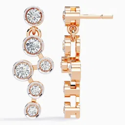 VALANOVA Hallmarked 14 Kt Gold Diamond Studded Earrings- 1.63 g image 3