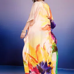 LABEL AARNA Tie and Dye Dyed Satin Maxi Dress image 3