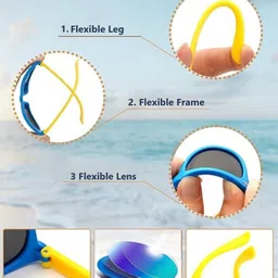 DukieKooky Unisex Kids Oval Sunglasses with Polarised and UV Protected Lens image 2