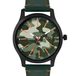 FCUK Men Green Camouflage Dial & Green Leather Straps Analogue Watch FK00011D-picture-10