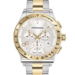 Ferragamo Men Chronograph Brass Dial & Stainless Steel Straps Analogue Watch SFKZ00523-picture-14
