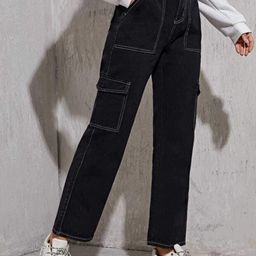 Next One Women Smart Wide Leg High-Rise Stretchable Cargo Jeans-picture-24
