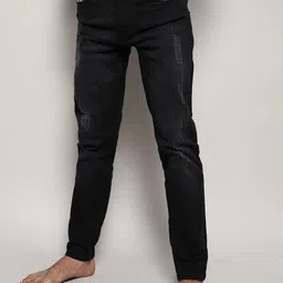 Campus Sutra Men Black Smart Slim Fit Mildly Distressed Stretchable Jeans-picture-21