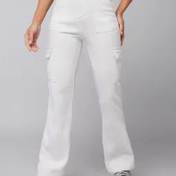 DOLCE CRUDO Women Wide Leg High-Rise Highly Distressed Stretchable Jeans-image-95