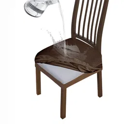 HOKIPO Brown Waterproof Stretchable Chair Seat Cover-image-3