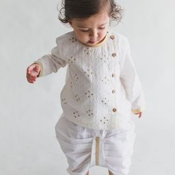 Tiber Taber Boys White Printed Panchakattu-picture-20