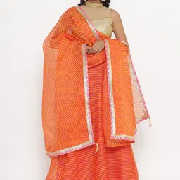 Kesarya Orange & Pink Embellished Ready to Wear Lehenga & Unstitched Blouse With Dupatta-picture-2
