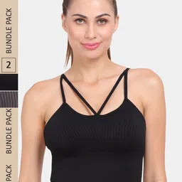 Amour Secret Pack Of 2 Lightly Padded Non-Wired Workout Bra-picture-11