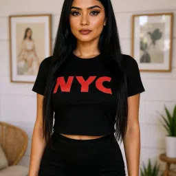 Shein Short Sleeve Typographic Chest Print Crew Tshirt image 2