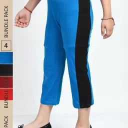 IndiWeaves Girls Pack of 5 Striped Pure Cotton Capris-picture-18