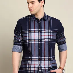 INVICTUS Sport Slim Fit Tartan Checked Cotton Casual Shirt-picture-35