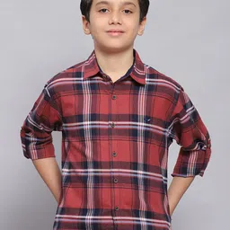 Monte Carlo Boys Tartan Checks Classic Slim Fit Pure Cotton Casual Shirt-picture-40