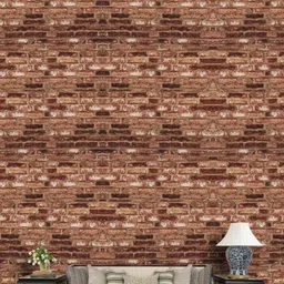 Jaamso Royals Brown Shelf Liner Brick Self Adhesive Removable Wallpaper-image-56