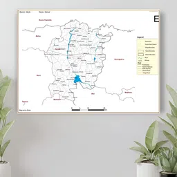Wallpics White & Black Morbi District Halvad Taluk Map Printed Waterproof Wall Sticker-picture-34