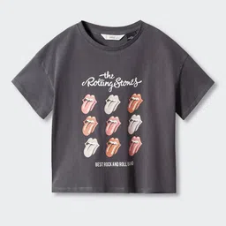 Mango Kids Girls Pure Cotton Graphic Printed T-shirt-picture-49
