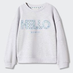 Mango Kids Girls Typography Embroidered Round-Neck Sweatshirt with Printed Detail-picture-8