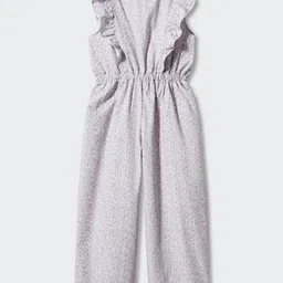 Mango Kids Girls Printed Ruffled Pure Cotton Jumpsuit-picture-10