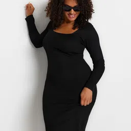 Trendyol Ribbed Square Neck Bodycon Dress-image-83
