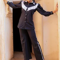 JORASA Striped Shirt With Trousers Co-Ords-image-6