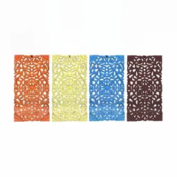 VAS collection home Blue & Yellow 4 Pieces Textured Wall Decor Plate-image-38