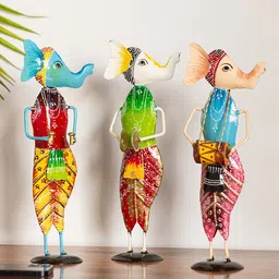 ExclusiveLane Set Of 3 Melodious Ganesha Trio Handpainted Showpiece-picture-14