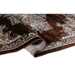 modefe Brown Persian Nylon 5 ft x 7 ft Machine Made Carpet image 4