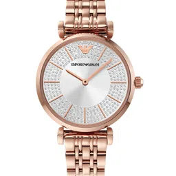 Emporio Armani Women Silver-Toned Embellished Dial & Rose Gold-Plated Stainless Steel Bracelet Style Straps Watch-picture-19