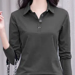 DressBerry Shirt Collar Cotton T-shirt-picture-26