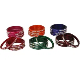 SOMIL Set Of 36 Artificial Stones Studded Ethnic Bangles image 5