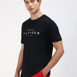 Tommy Hilfiger Men Typography Printed Round Neck Cotton T-shirt image 3