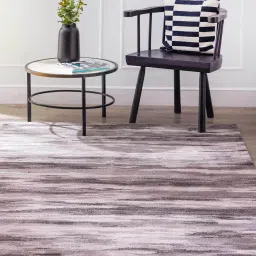 obeetee Grey Viscose and Wool Abstract 4 ft x 6 ft Hand Tufted Carpet image 1