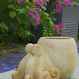 Swadeh Brown Clay Octopus Planter Pot image 5