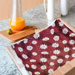 REVEXO Maroon & White Printed Water-Resistant Shelf Liner-picture-22