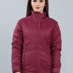 SPIRITTED Women Solid Stand Collar Long Sleeves Puffer Jacket-picture-53