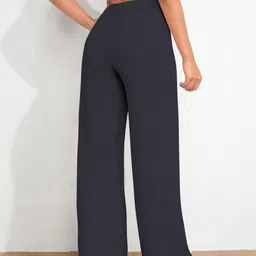 KERI PERRY Women Relaxed Straight Leg High-Rise Non Iron Trousers image 2