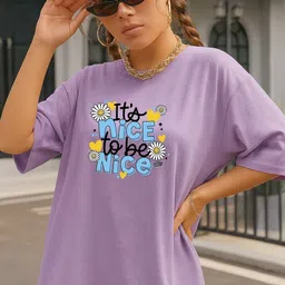 SZN Women Typography Printed Drop-Shoulder Sleeves T-shirt image 3