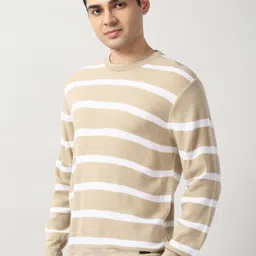 peter england casuals Peter England Striped Crew Neck Pullover image 2