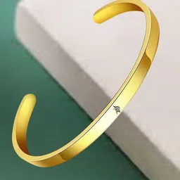 M Men Style Men Stainless Steel Gold-Plated Religious Allah Islam Name God Kada Bracelet image 2