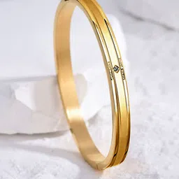 MEENAZ Men Gold-Plated American Diamond Bangle-Style Bracelet-picture-14