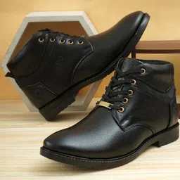 TRM Men Black Synthetic Regular Boots-picture-37