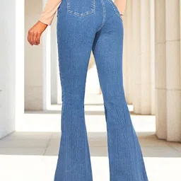 Glossia Women Bootilicious Flared High-Rise Stretchable Jeans image 4